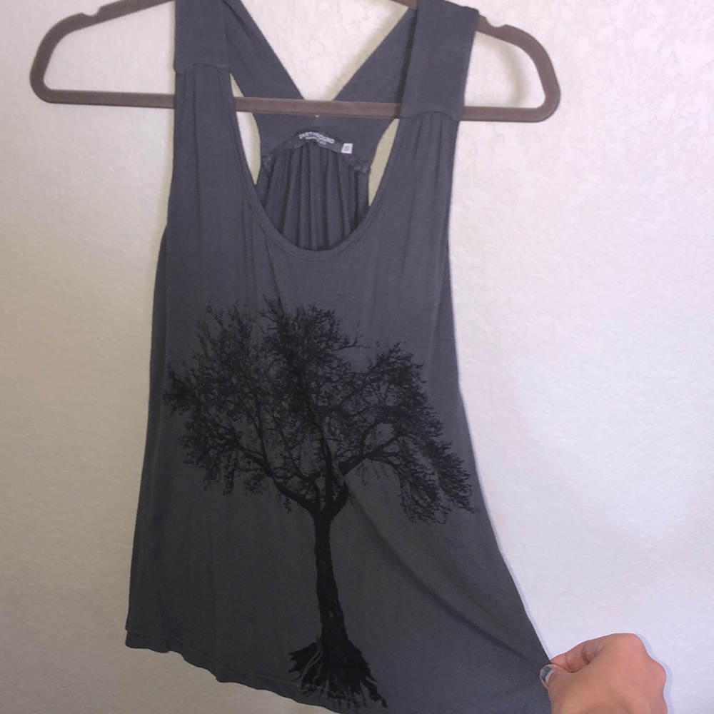 Gray Tank with tree design